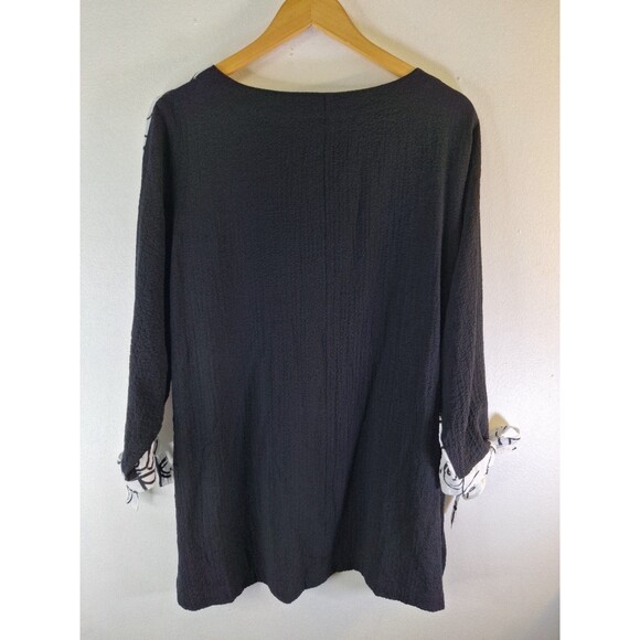 ALI MILES Gauze Cotton Geometric Art To Wear Top Womens Large Abstract Lagenlook - Picture 2 of 9